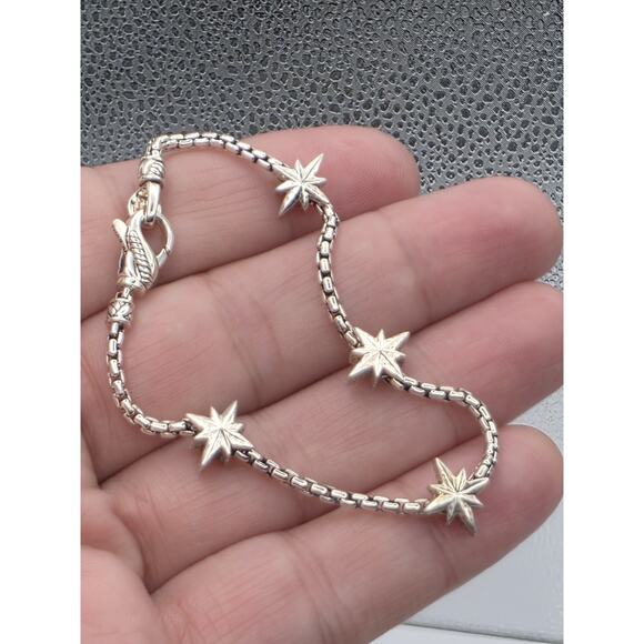JAI JOHN HARDY STERLING SILVER 925 STAR SYMBOLS OF LOVE BOX CHAIN BRACELET - Picture 1 of 14